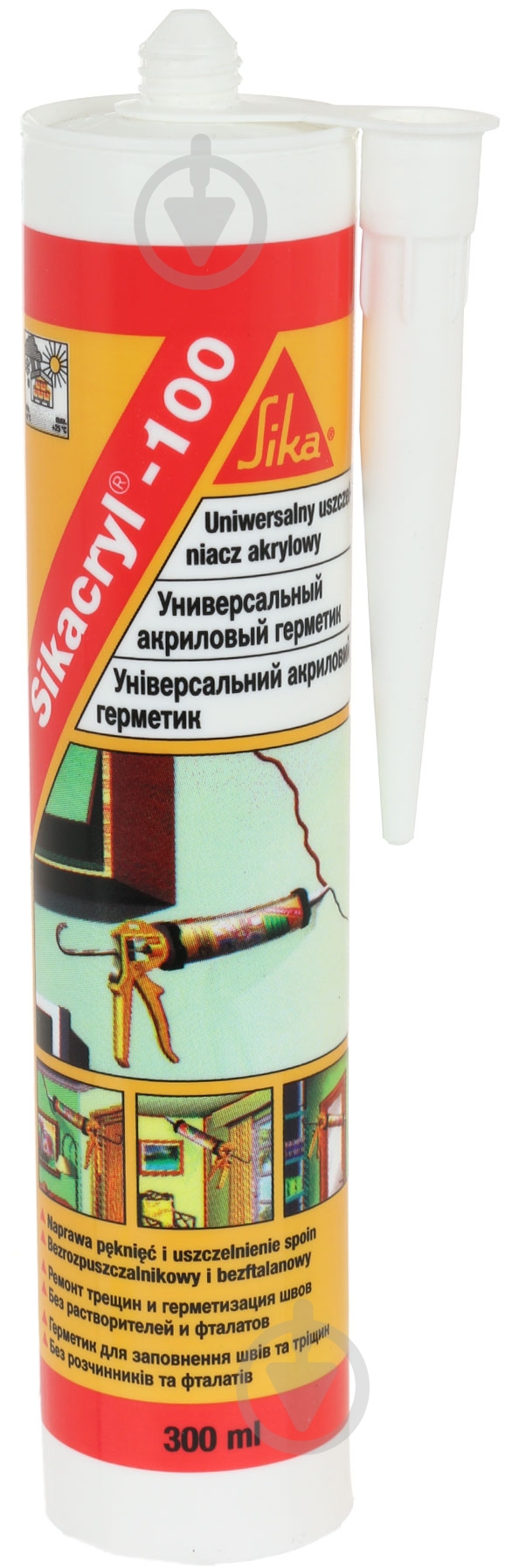 Герметик акриловый Sika Sikacryl-100 белый 300 мл - фото 1