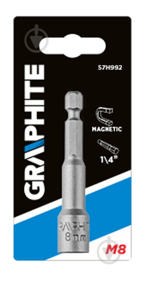 Головка-бита GRAPHITE 8 х 65 мм 1/4” 1 шт. 57H992 - фото 2