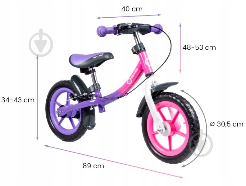 Беговел Lionelo Dan Plus розовый LO.DA04 - фото 3