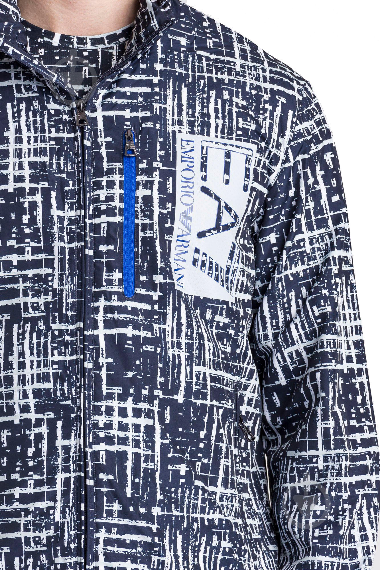 Ветровка мужская демисезонная EA7 TESSUTO BOMBER JACKET 3GPB33-PNC3Z-2502 р.S голубая - фото 4