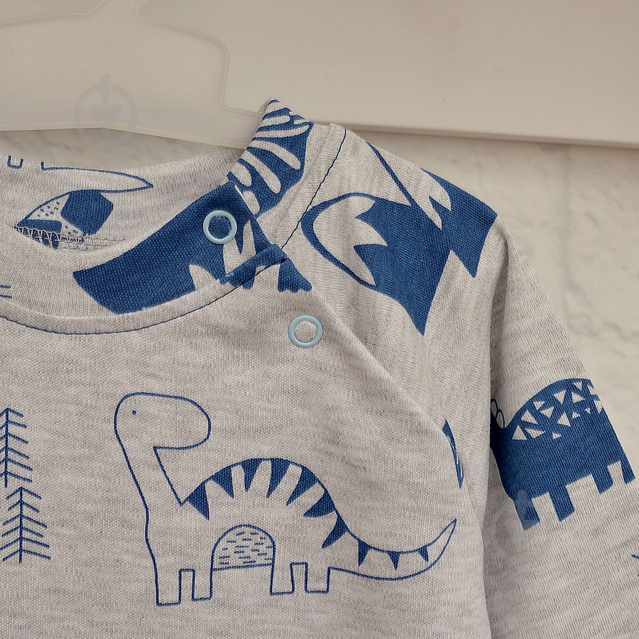 Ромпер-реглан для мальчика Blanka Дино р.74-80 серый 110838 - фото 3 Ромпер-реглан для мальчика Blanka Дино р.74-80 серый 110838 - фото 3