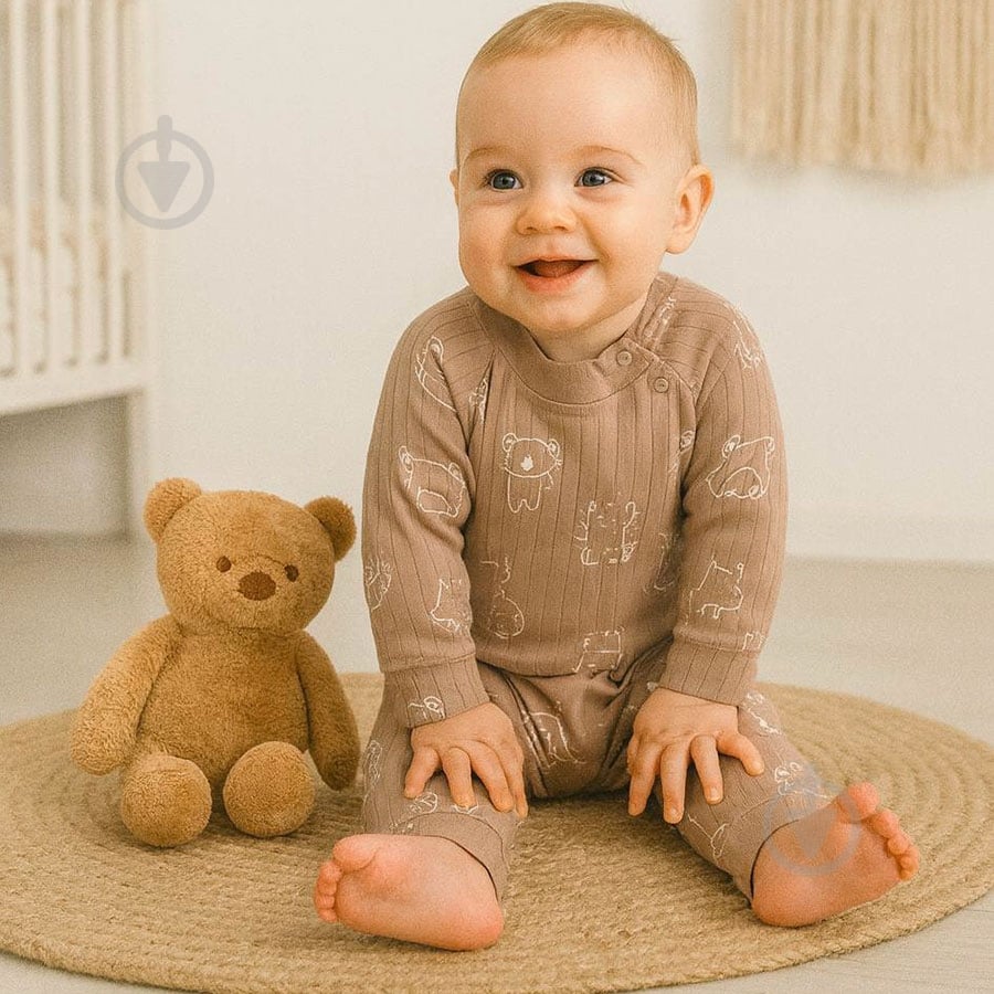 Ромпер-реглан унісекс Blanka Тваринки р.74-80 бежевий 110835 - фото 1 Ромпер-реглан унісекс Blanka Тваринки р.74-80 бежевий 110835 - фото 1