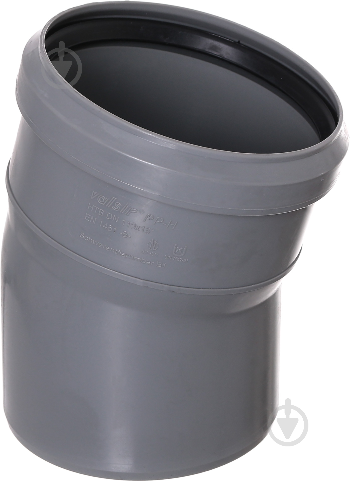 Колено канализационное Valsir ПП d100x15° 504049 - фото 1