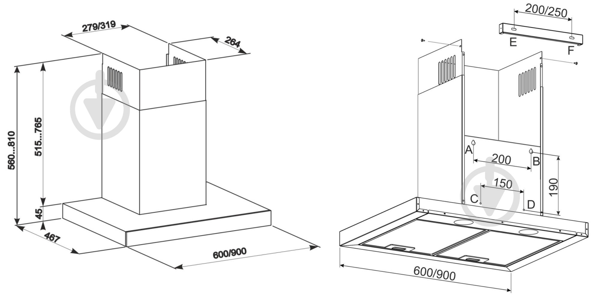 Вытяжка Eleyus ONIX 1200 LED 90 IS+BL - фото 12 Вытяжка Eleyus ONIX 1200 LED 90 IS+BL - фото 12