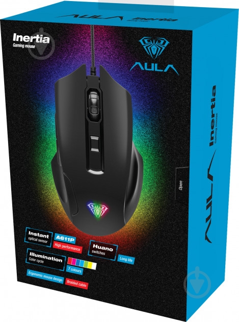 Миша Aula Inertia Black USB 6948391212807 - фото 8 Миша Aula Inertia Black USB 6948391212807 - фото 8