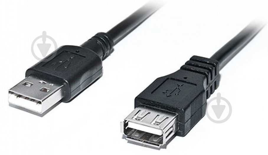 Кабель Real-el USB Am – USB Af 2 м чорний (USB 2.0 Pro AM-AF 2m, black (R) - фото 2