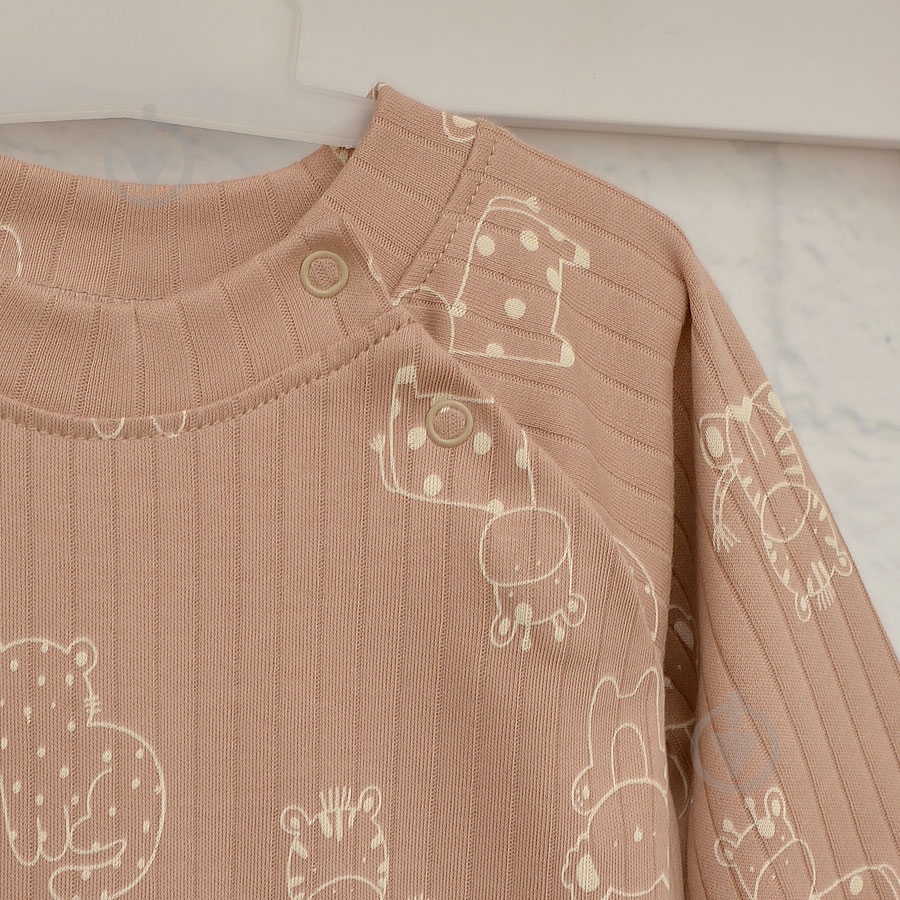 Ромпер-реглан унисекс Blanka Животные р.62-68 бежевый 110835 - фото 3