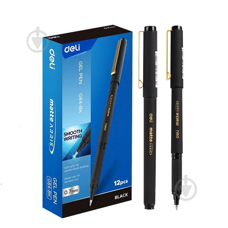 Ручка гелевая Deli EG84-BK 0.07 мм - фото 1