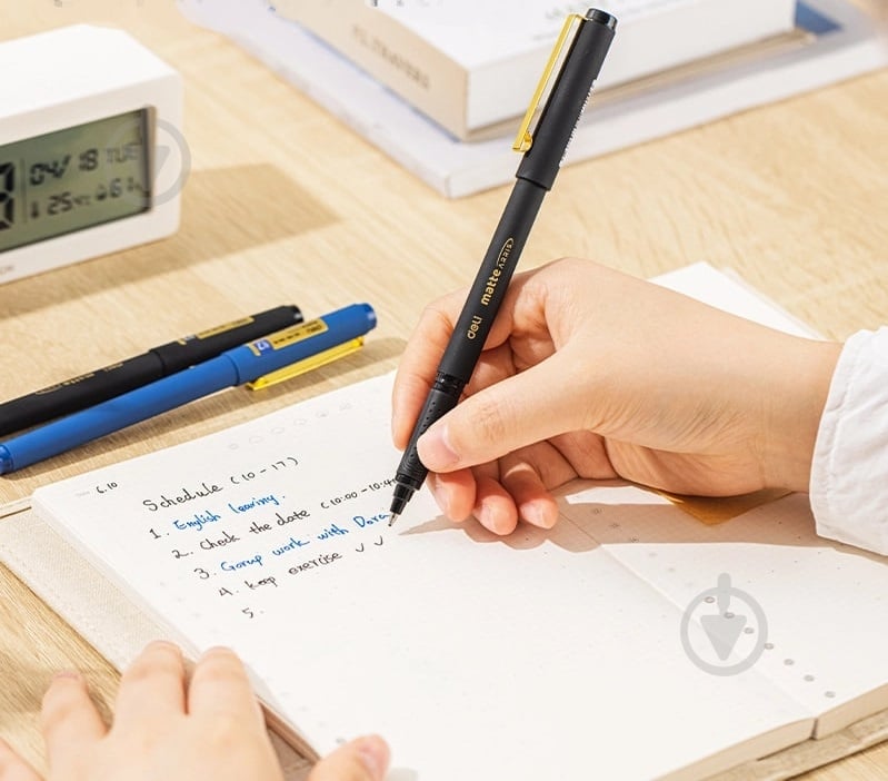 Ручка гелевая Deli EG84-BK 0.07 мм - фото 4