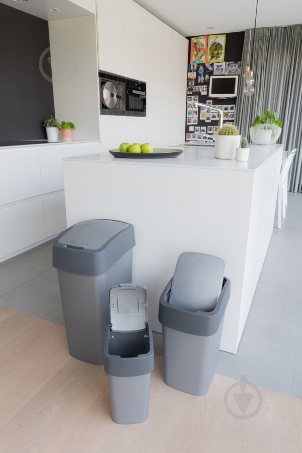 Контейнер із кришкою Curver Flip bin 10 л сірий графіт 186133 - фото 4