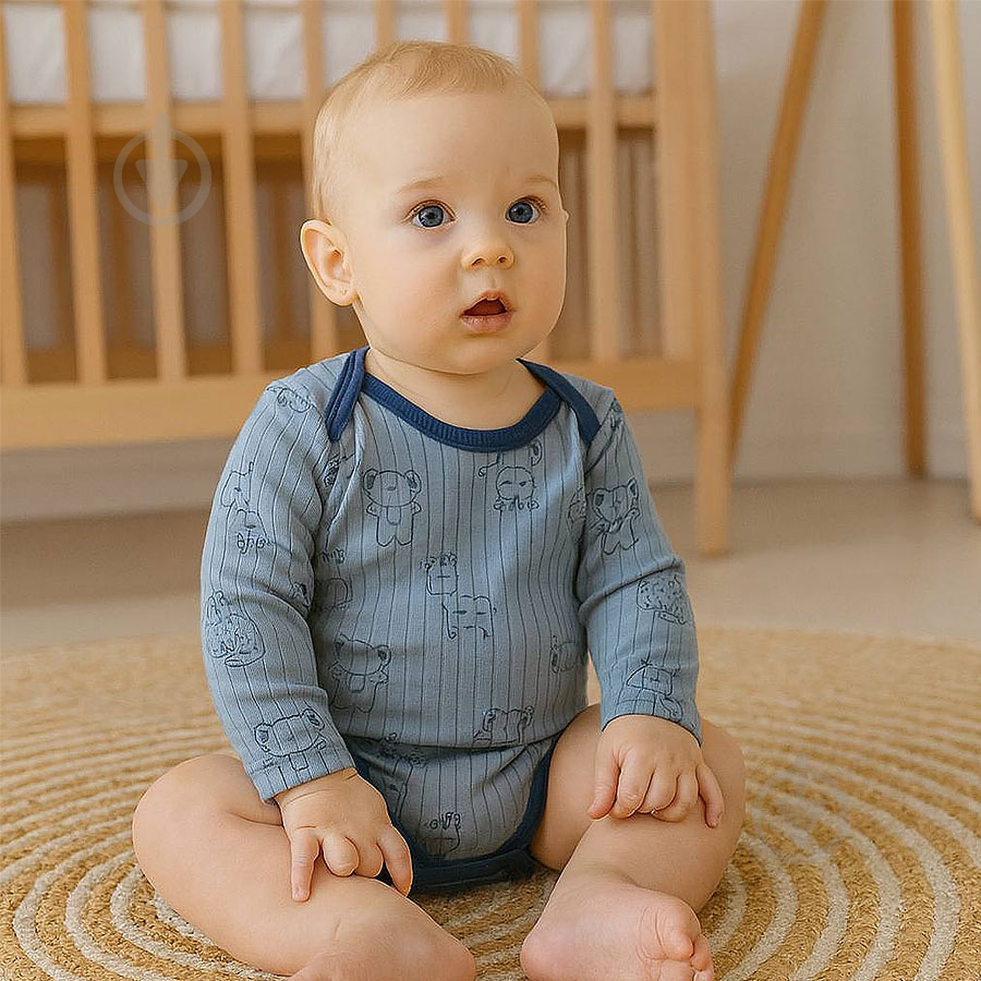 Боді дитяче для хлопчика Blanka Тваринки р.68-74 синій 110839 - фото 1 Боді дитяче для хлопчика Blanka Тваринки р.68-74 синій 110839 - фото 1