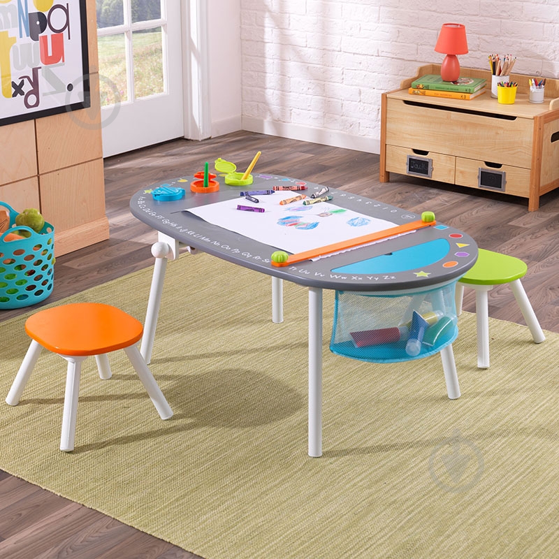 Парта-доска Kidkraft с табуретами 26956 - фото 2 Парта-доска Kidkraft с табуретами 26956 - фото 2