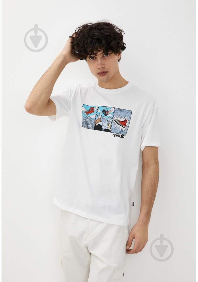 Футболка Converse Comic Chuck Tee 10022936-102 р.S белый - фото 1
