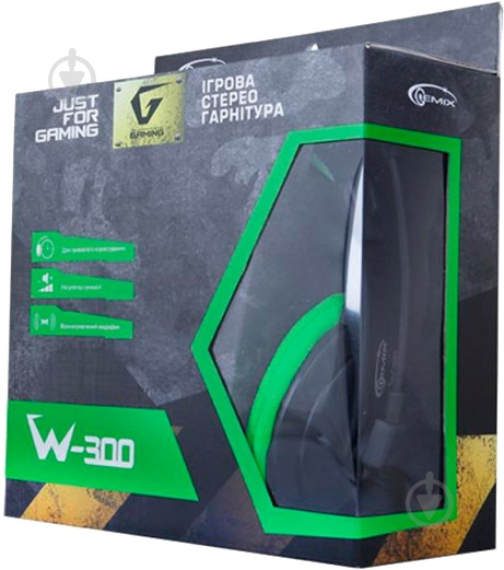 Гарнітура Gemix W-300 black/green (4300094) - фото 5