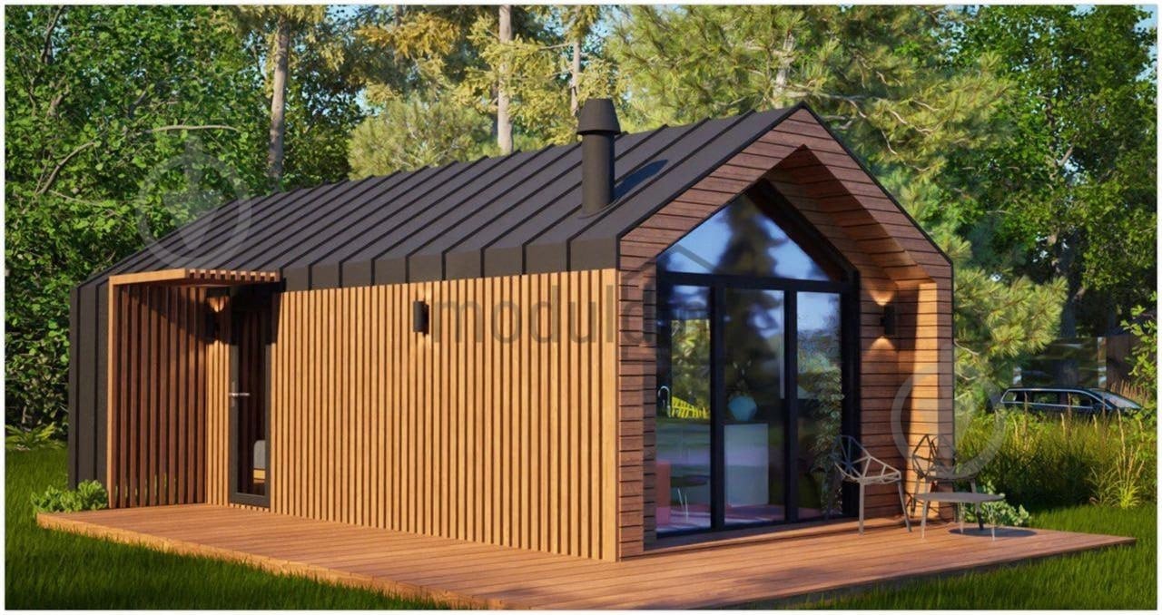 Домокомплект корисною площею 31 кв.м (один модуль) комплектації BARN 38 (домокомплект) з відкритою терасою 12 м2 - фото 1