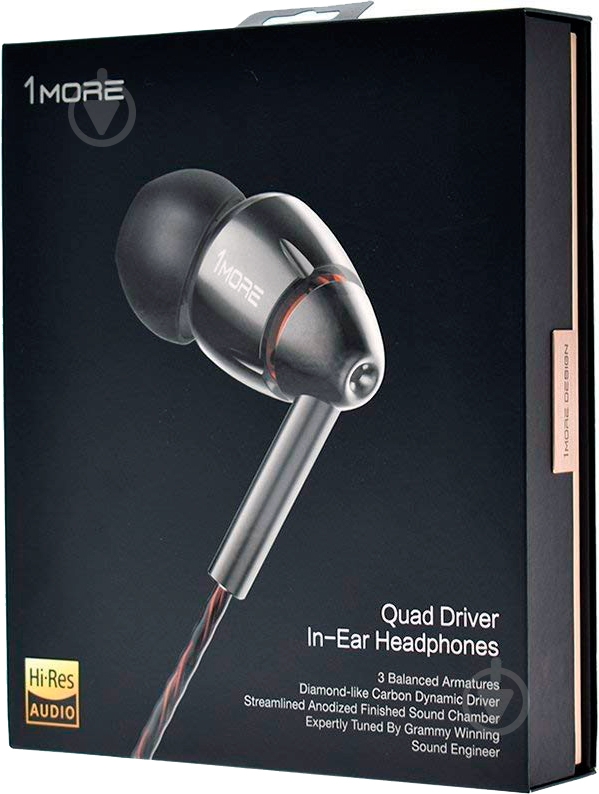 Гарнитура 1More Quad Driver In-Ear Mic E1010 grey - фото 7
