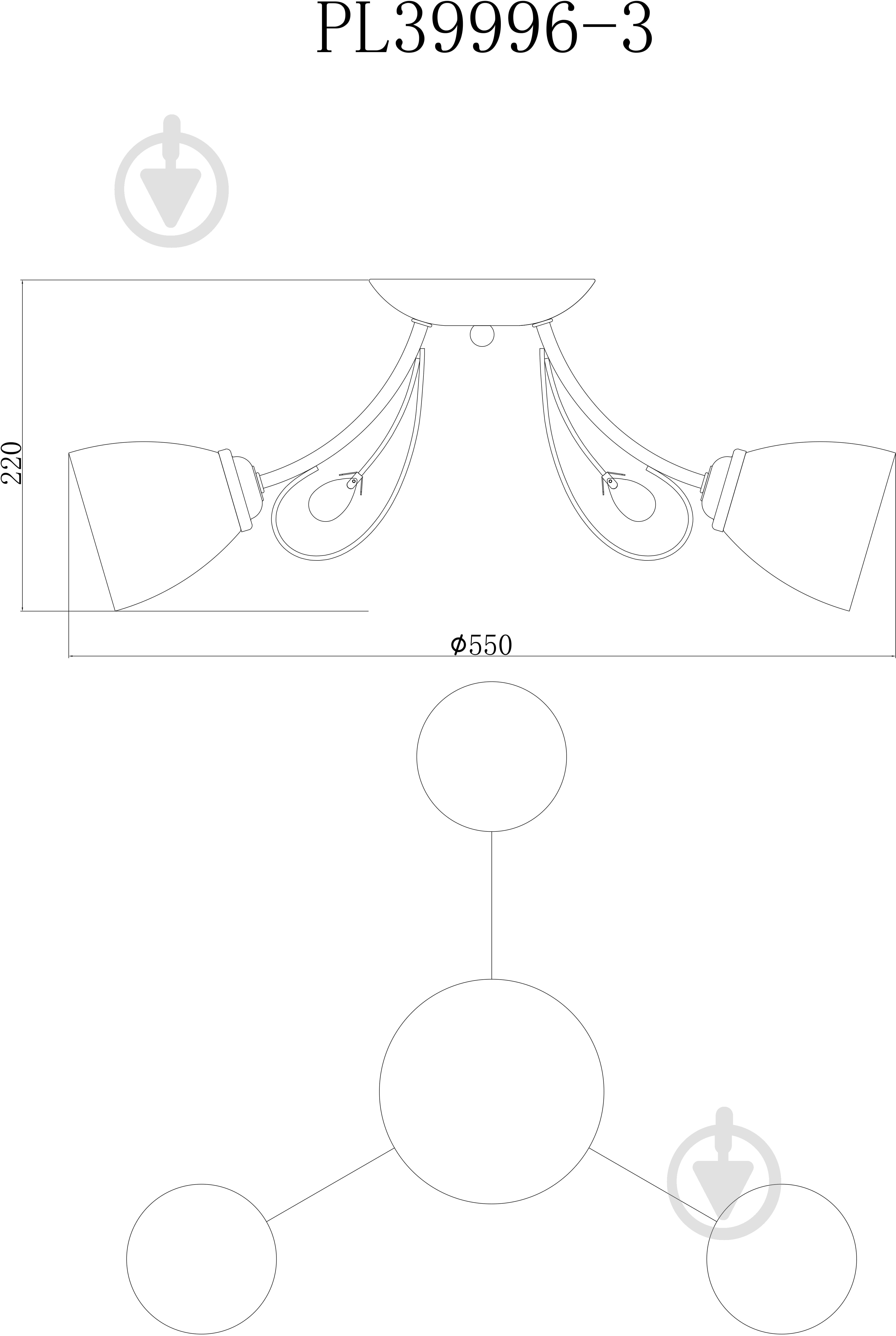 Люстра стельова Accento lighting Korsika ALPL-PL39996-3 3x60 Вт E27 хром - фото 4