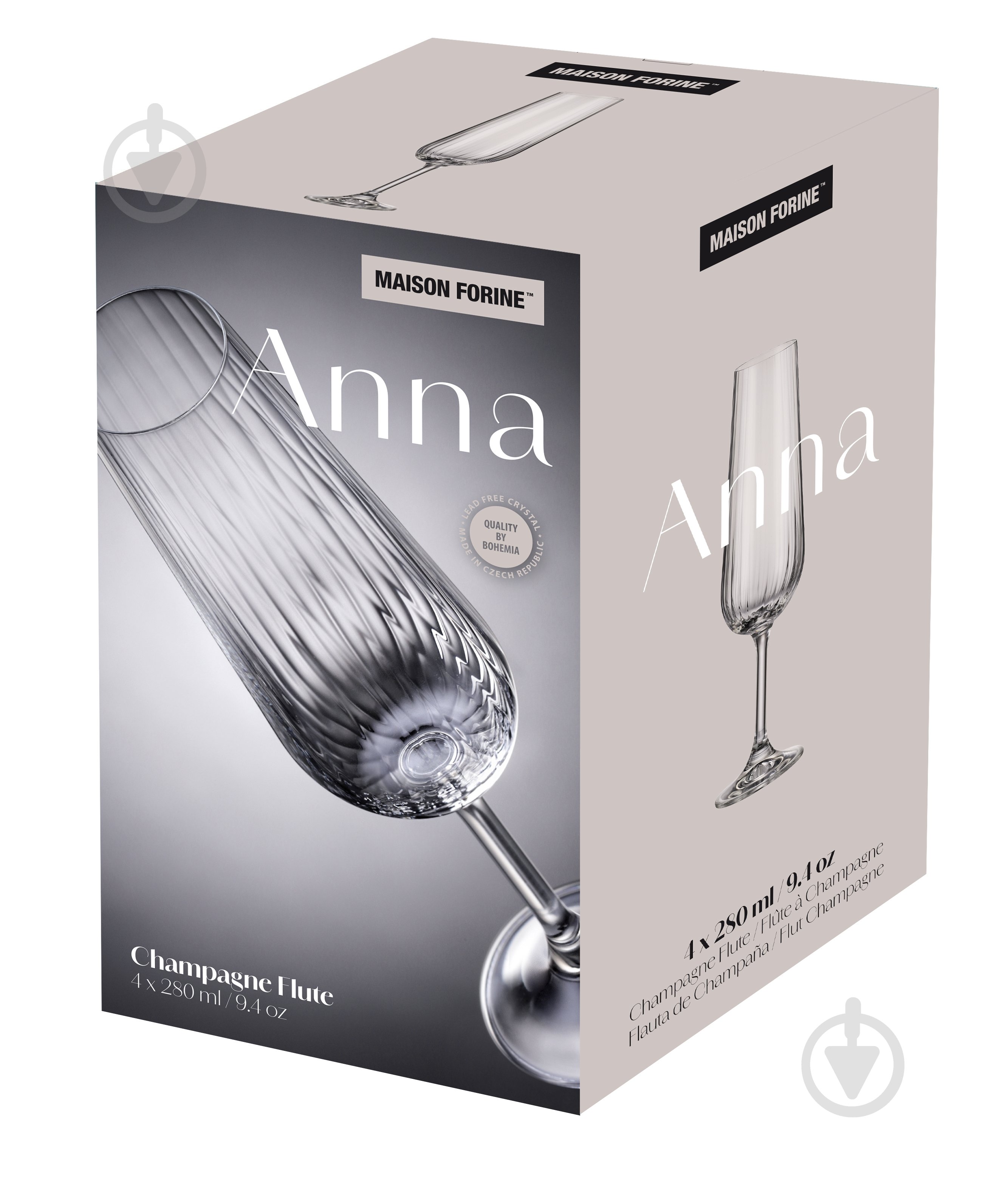 Набір бокалів для шампанського Maison Forine Anna 280 мл 4 шт. - фото 4 Набір бокалів для шампанського Maison Forine Anna 280 мл 4 шт. - фото 4