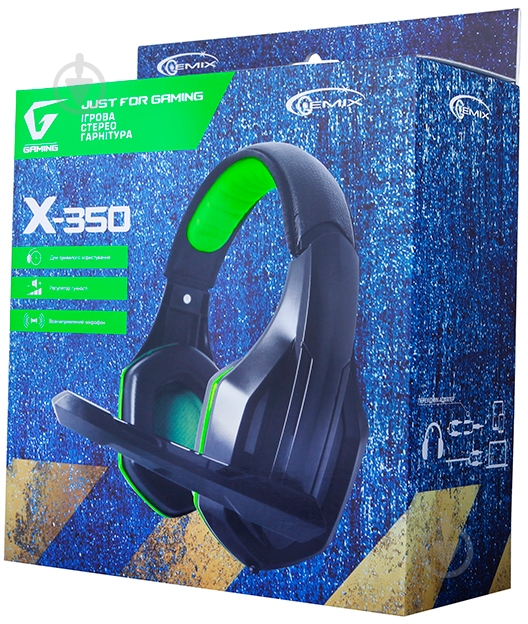 Гарнитура Gemix X-350 black/green (4300097) - фото 5 Гарнитура Gemix X-350 black/green (4300097) - фото 5