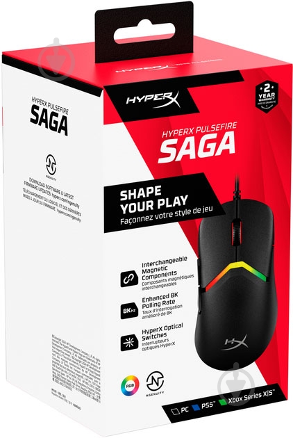 Игровая мышь HyperX Pulsefire Saga black (A2PB3AA) - фото 10