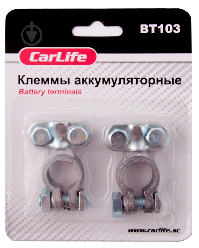 Клеммы для аккумулятора CarLife свинец ВТ103 - фото 2
