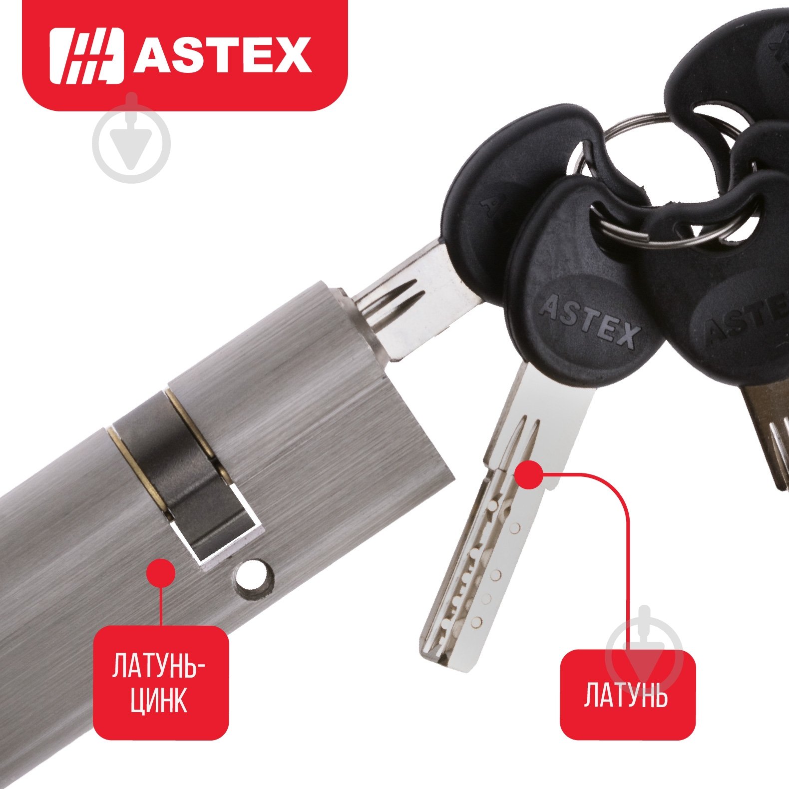 Цилиндр ASTEX 30x30 ключ-ключ 60 мм сатин - фото 6 Цилиндр ASTEX 30x30 ключ-ключ 60 мм сатин - фото 6