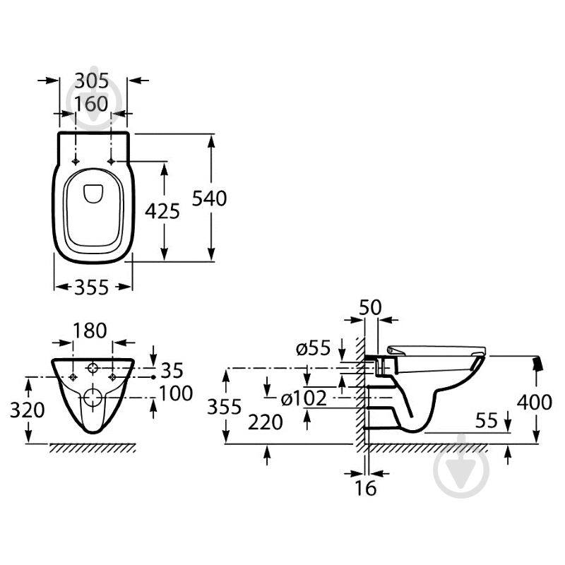 Комплект инсталляции ROCA Active + Debba Rimless A893104130 - фото 4