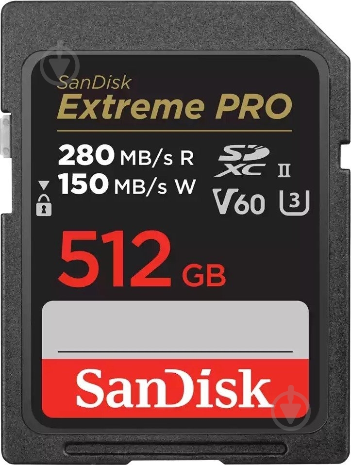 Карта пам'яті SanDisk SD 512 ГБ Class 10UHS-I Class 3 (U3) (SDSDXEP-512G-GN4IN ) Extreme Pro V30 - фото 1