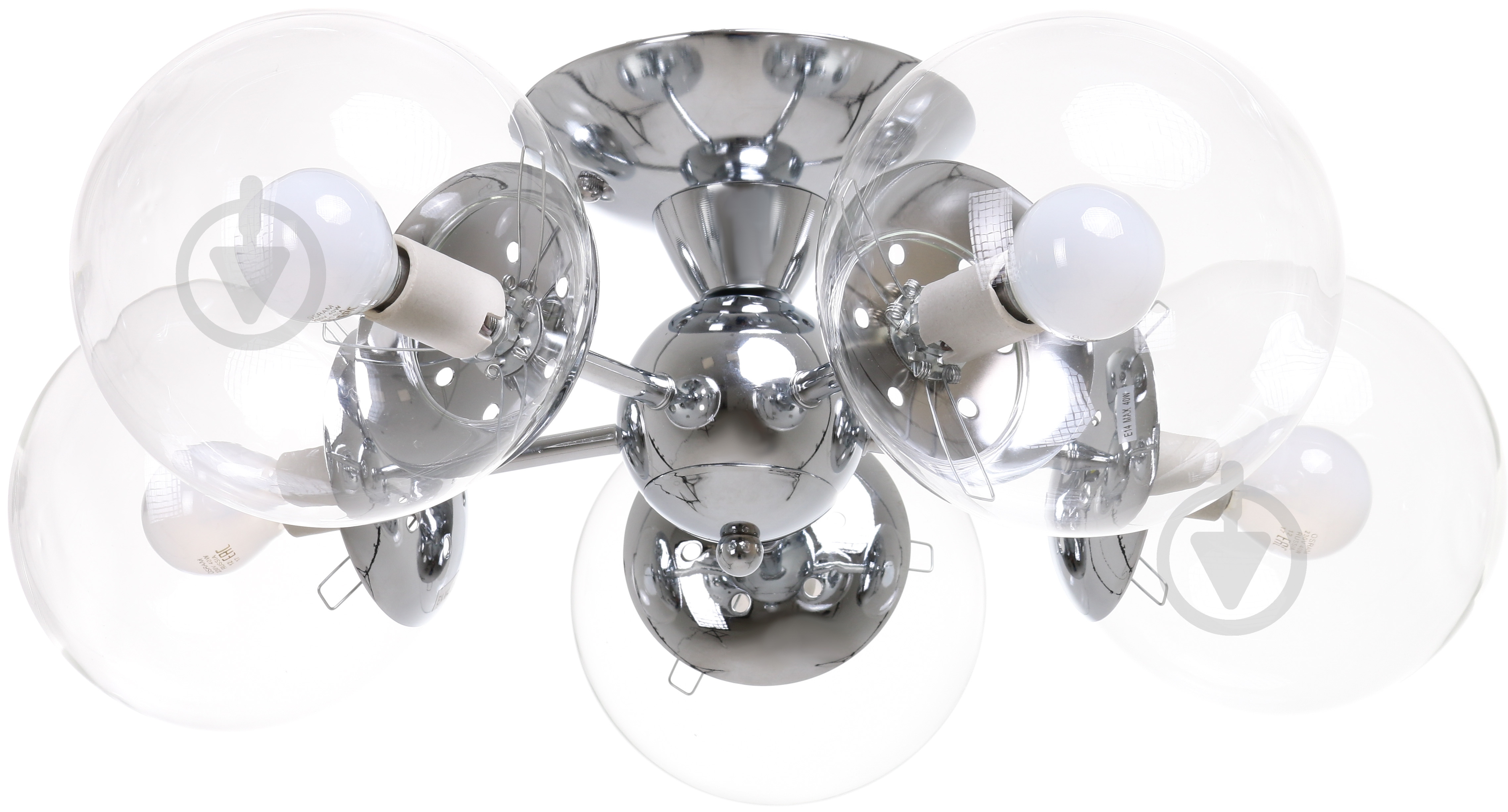 Светильник потолочный Accento lighting Doviles 40 Вт E14 хром - фото 1 Светильник потолочный Accento lighting Doviles 40 Вт E14 хром - фото 1