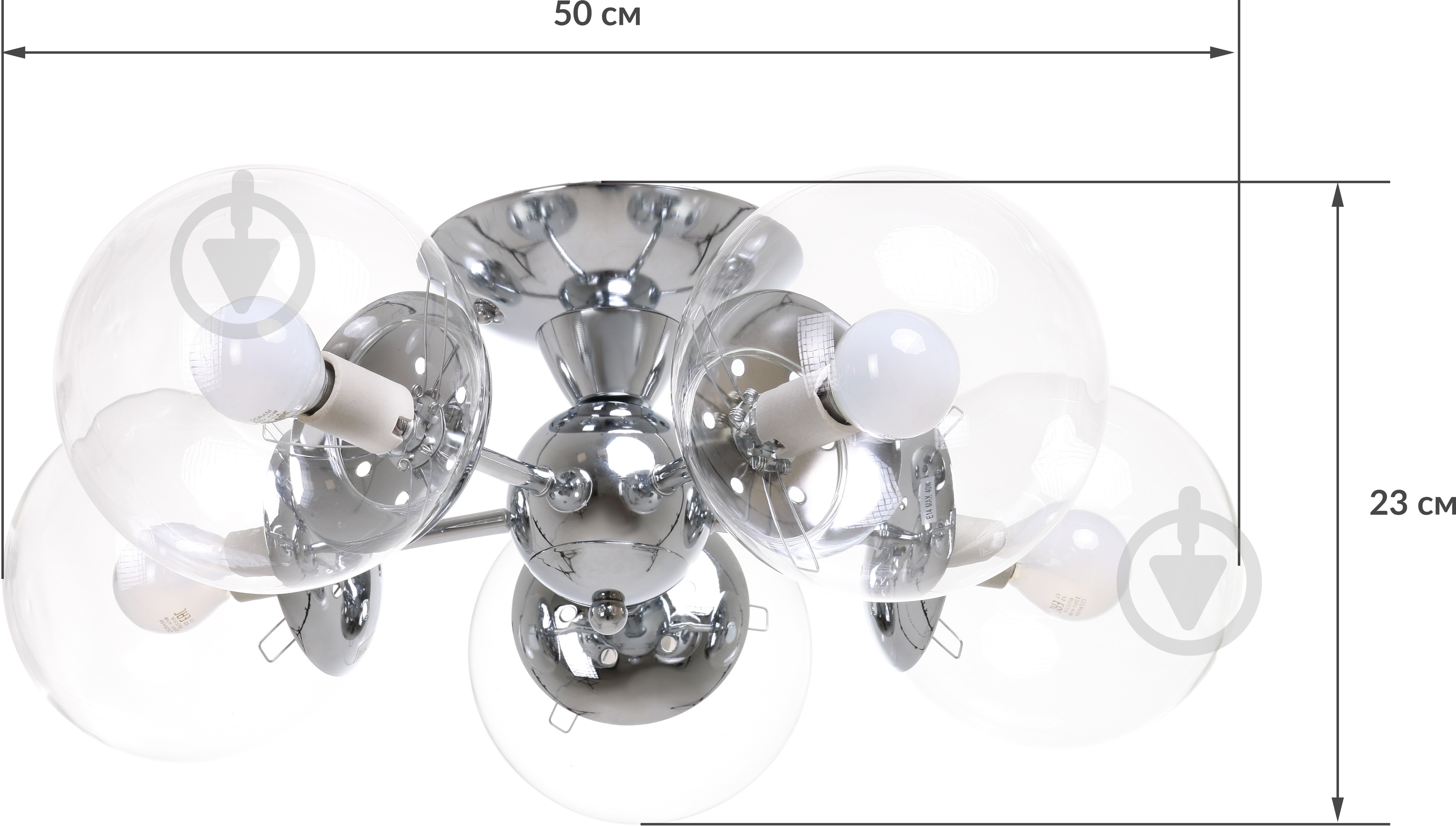 Светильник потолочный Accento lighting Doviles 40 Вт E14 хром - фото 9 Светильник потолочный Accento lighting Doviles 40 Вт E14 хром - фото 9