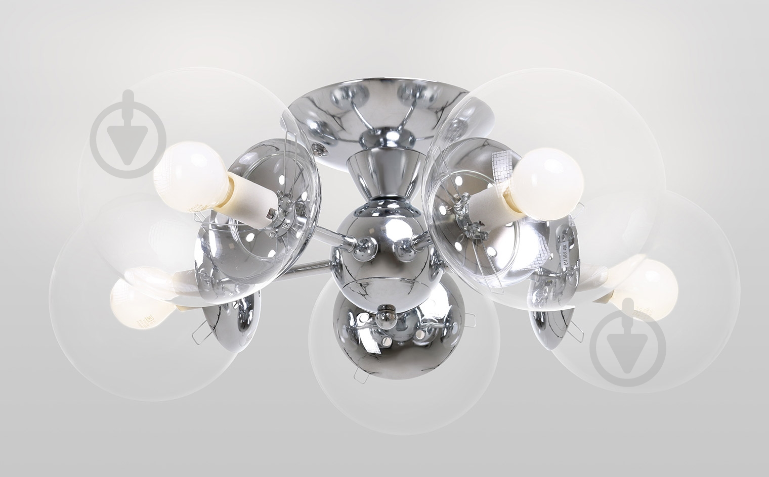 Светильник потолочный Accento lighting Doviles 40 Вт E14 хром - фото 3 Светильник потолочный Accento lighting Doviles 40 Вт E14 хром - фото 3