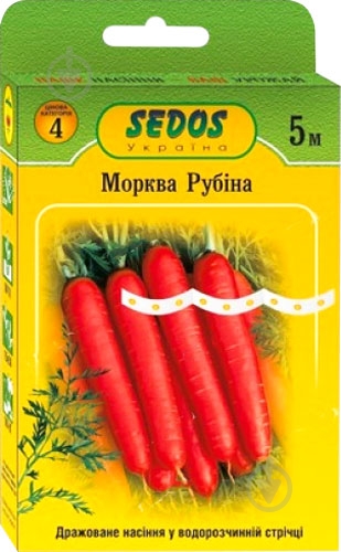 Насіння морква Рубіна на стрічці 5 м - фото 1