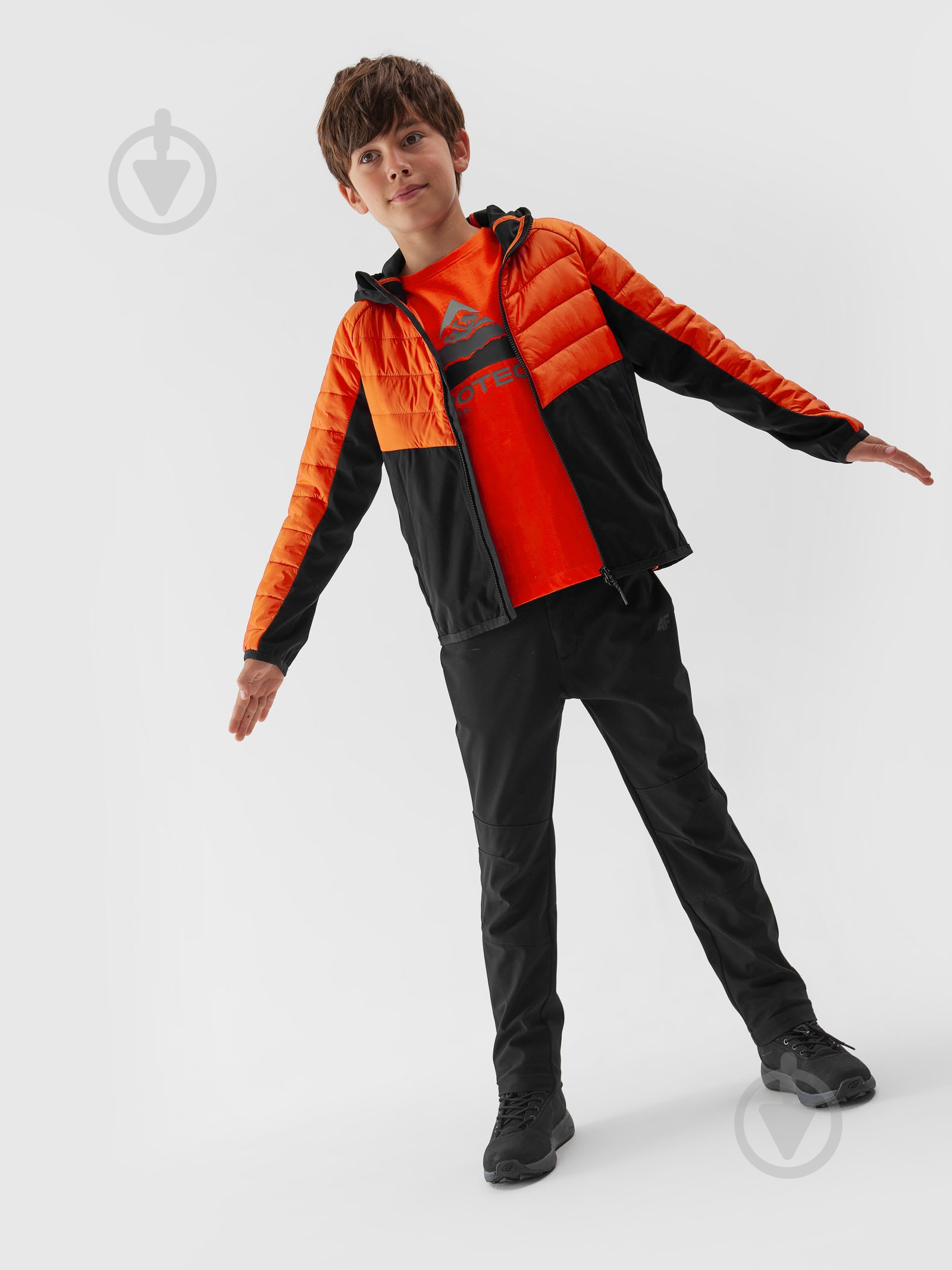 Куртка для мальчиков 4F TECHNICAL JACKET M282 4FJAW23TTJAM282-70S оранжевая - фото 1 Куртка для мальчиков 4F TECHNICAL JACKET M282 4FJAW23TTJAM282-70S оранжевая - фото 1