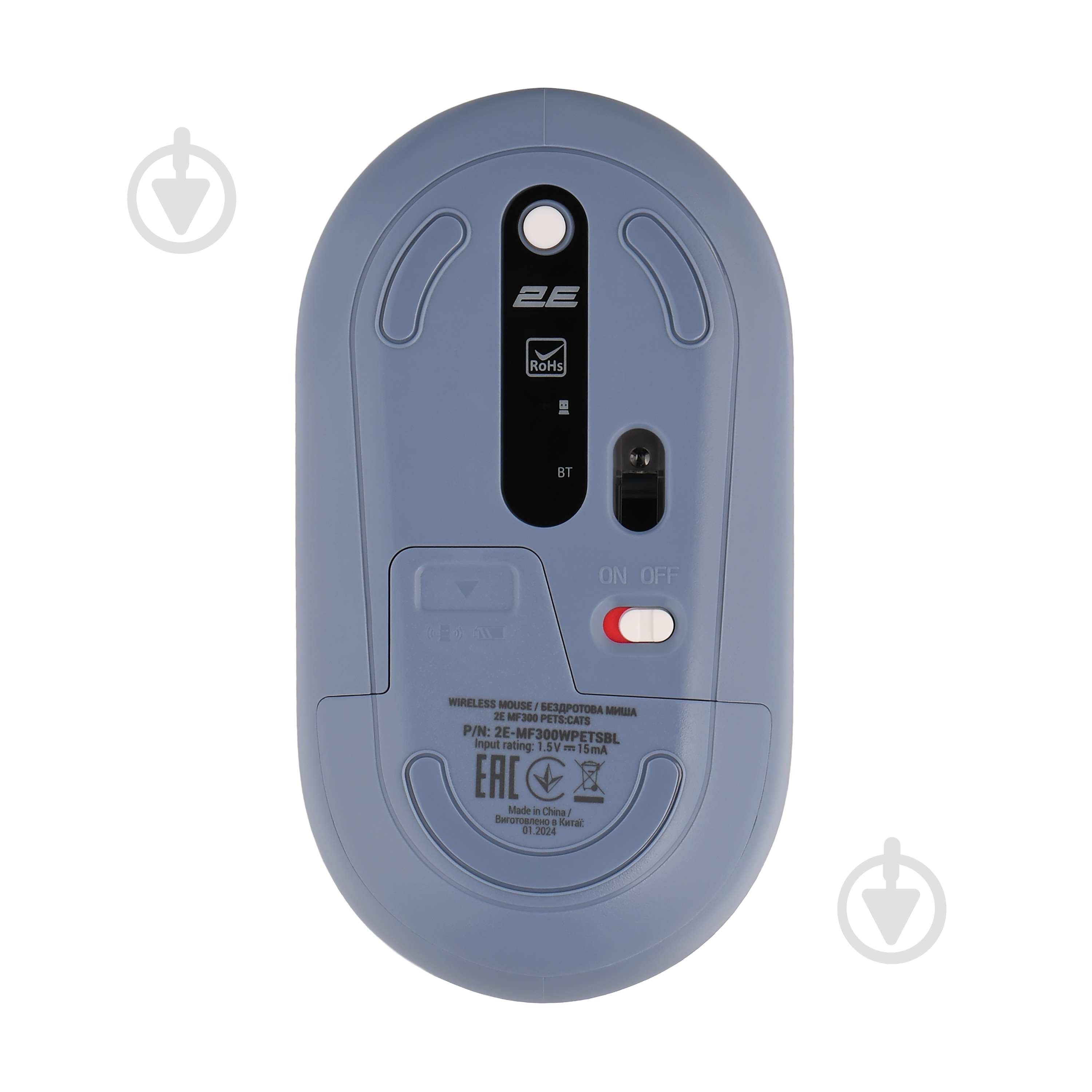 Мышка 2E MF300 Pets Cats Silent WL BT blue (2E-MF300WPETSBL) - фото 2
