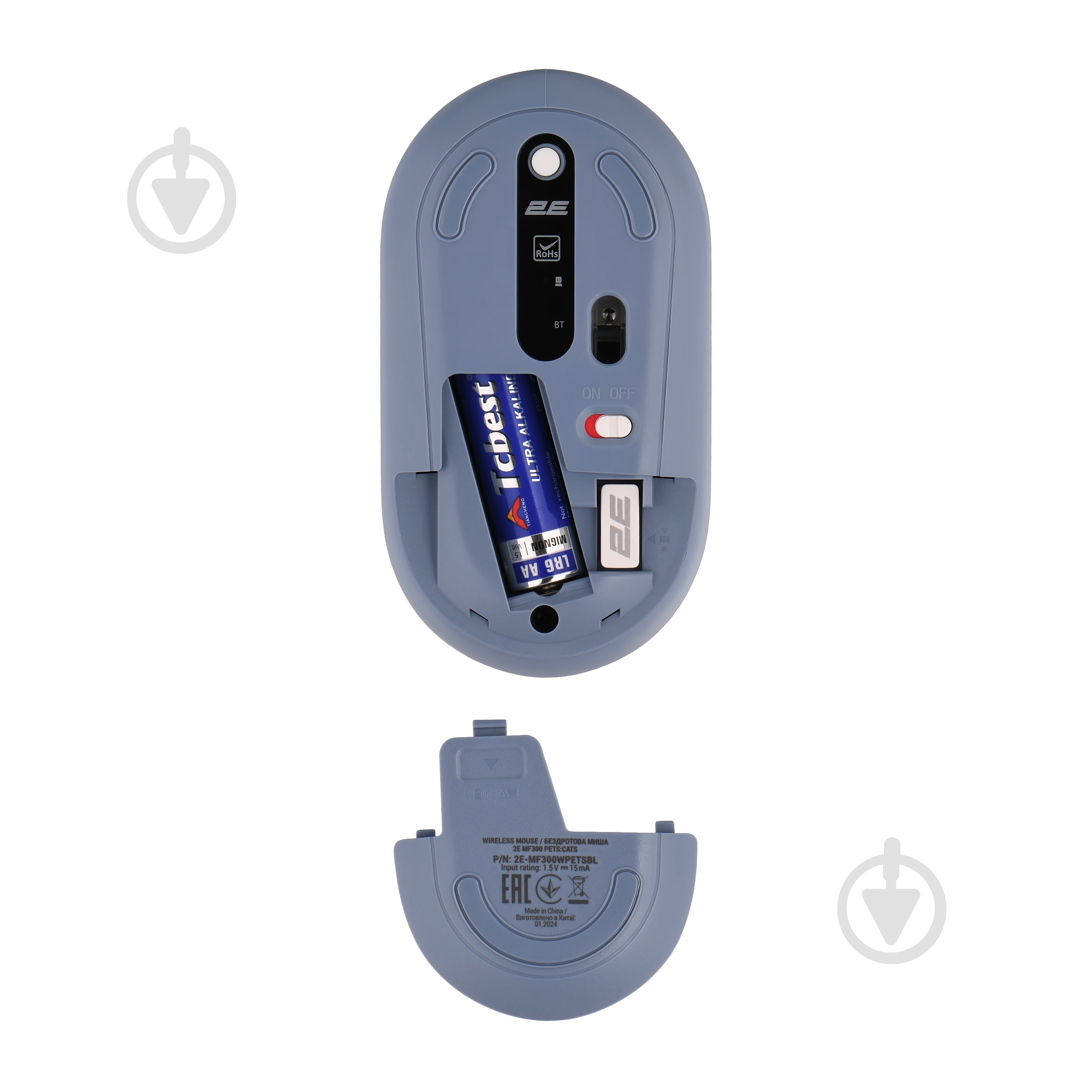 Мышка 2E MF300 Pets Cats Silent WL BT blue (2E-MF300WPETSBL) - фото 3