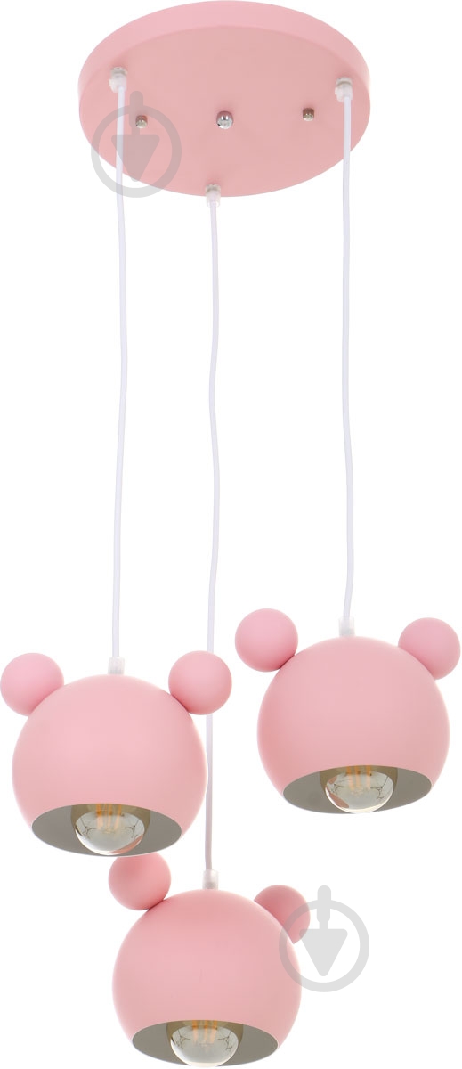 Подвес Accento lighting Micky 3x40 Вт E27 розовый - фото 1