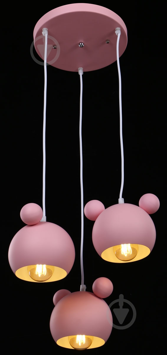Подвес Accento lighting Micky 3x40 Вт E27 розовый - фото 2