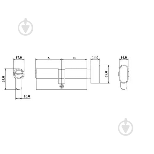 Цилиндр ASTEX 55x35 ключ-вороток 90 мм сатин - фото 8 Цилиндр ASTEX 55x35 ключ-вороток 90 мм сатин - фото 8