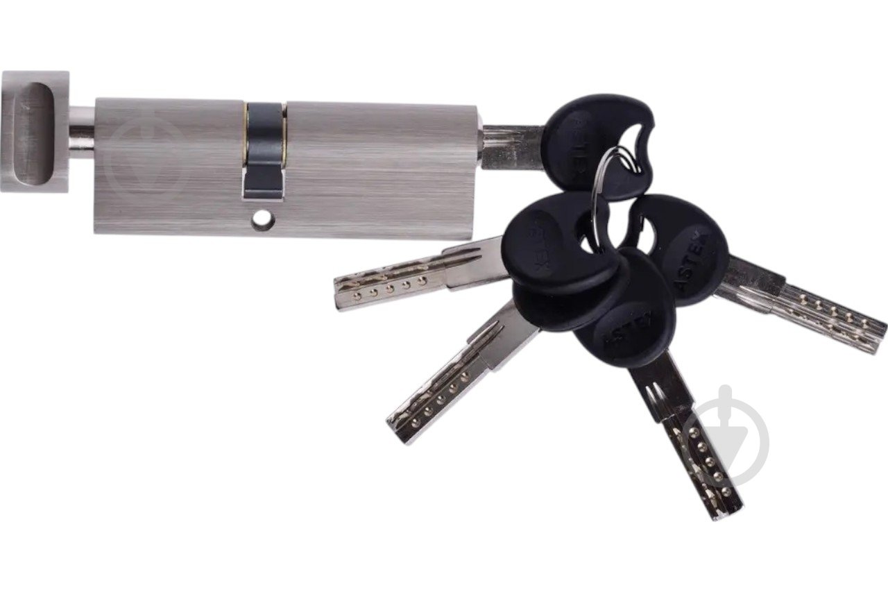 Цилиндр ASTEX 55x35 ключ-вороток 90 мм сатин - фото 1 Цилиндр ASTEX 55x35 ключ-вороток 90 мм сатин - фото 1