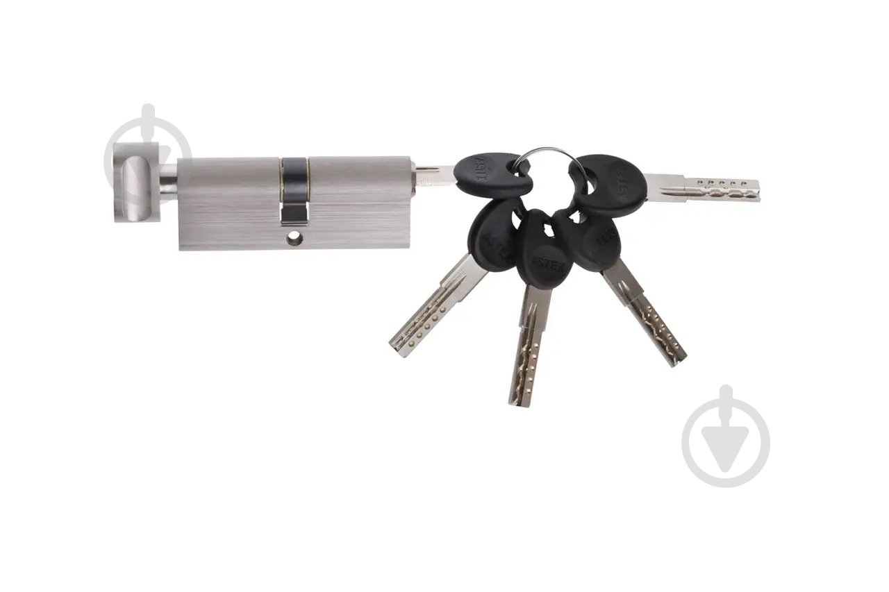 Циліндр ASTEX 40x40 ключ-вороток 80 мм сатин - фото 1 Циліндр ASTEX 40x40 ключ-вороток 80 мм сатин - фото 1