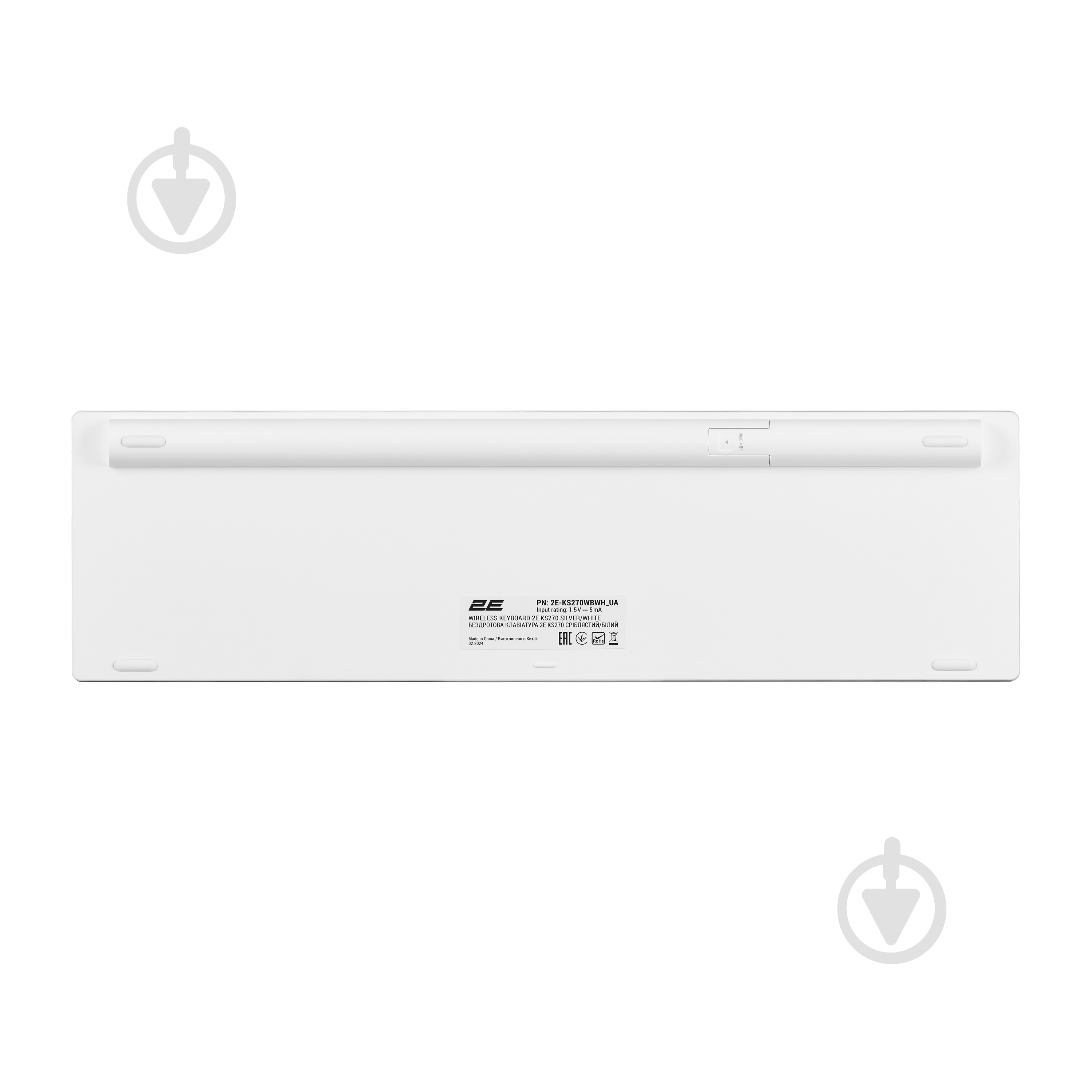 Клавиатура 2E KS270 Wireless (2E-KS270WBWH_UA) silver/white - фото 2
