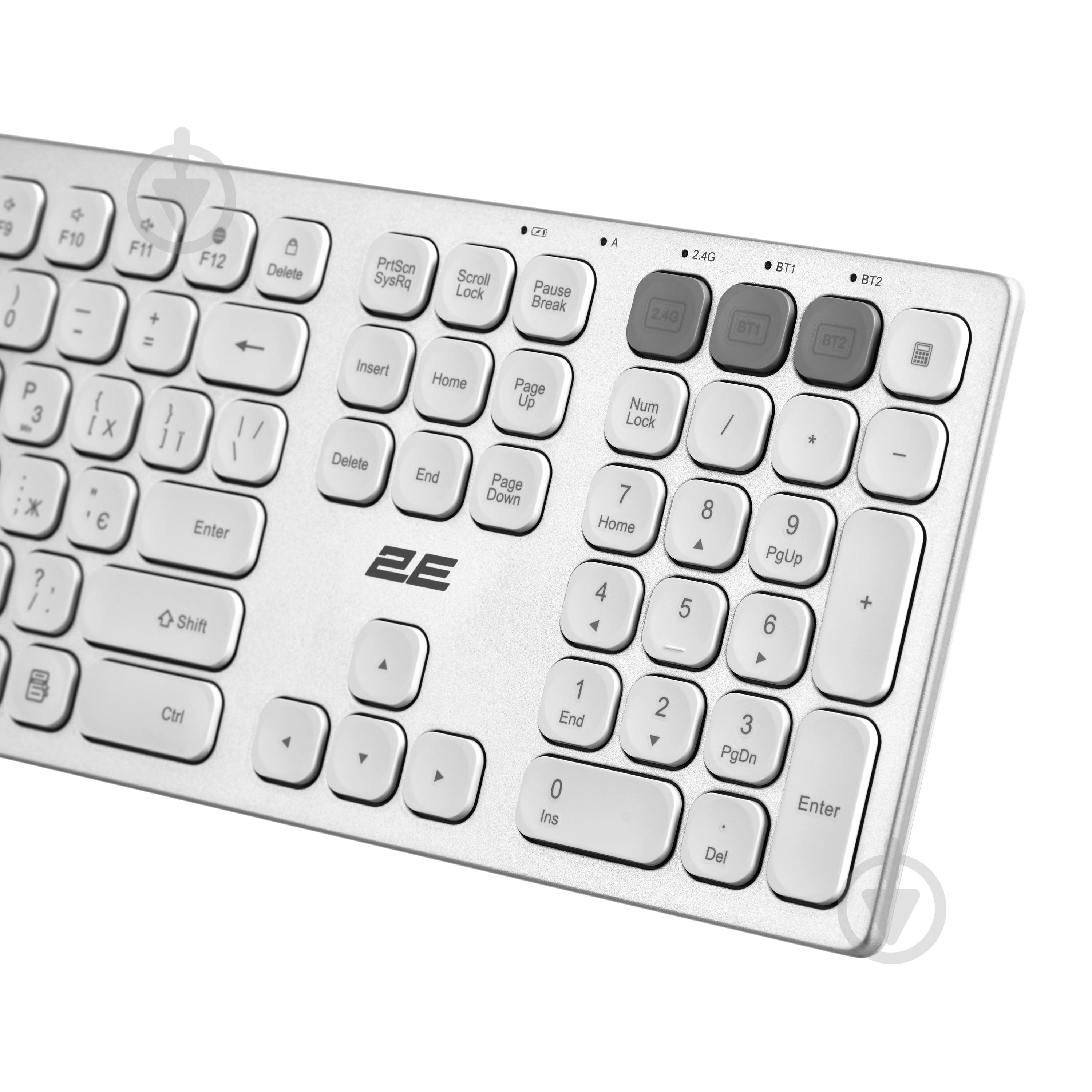 Клавиатура 2E KS270 Wireless (2E-KS270WBWH_UA) silver/white - фото 7
