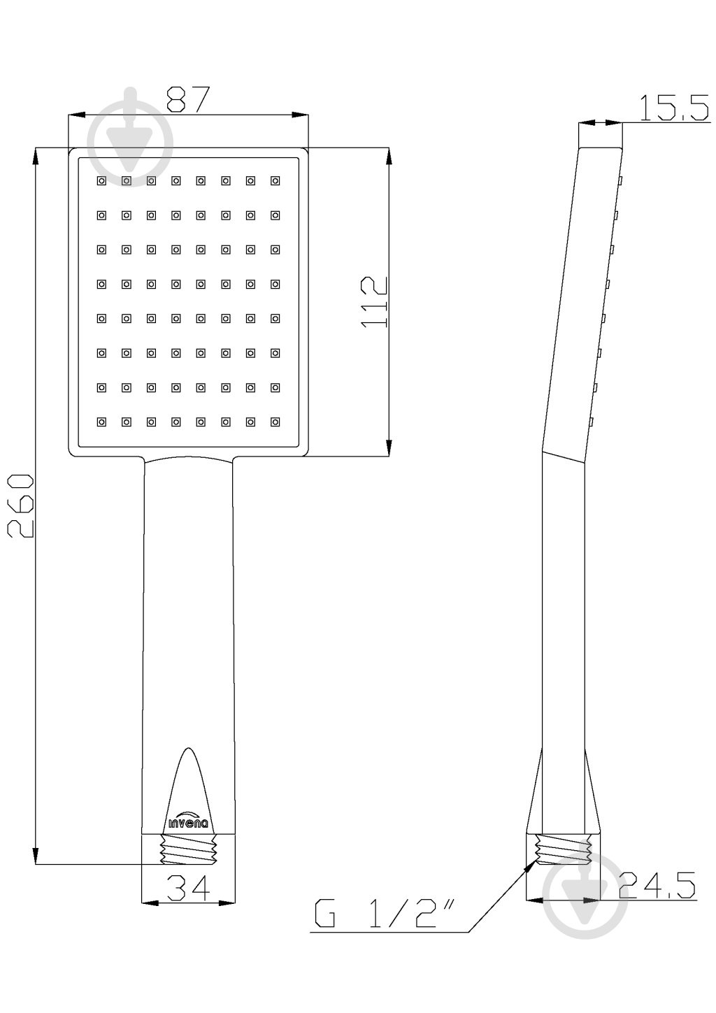 Лейка для душа Invena PATRAS AS-31-001 - фото 2