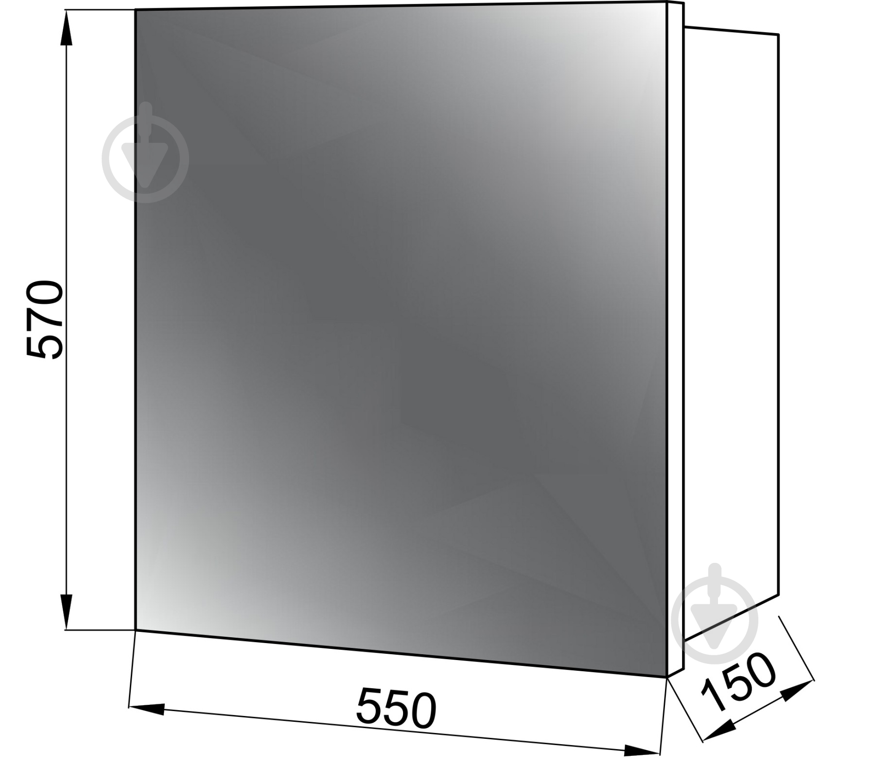 Шкафчик-зеркало ScandiSPA SIGGA Z-55 белый Эко - фото 2