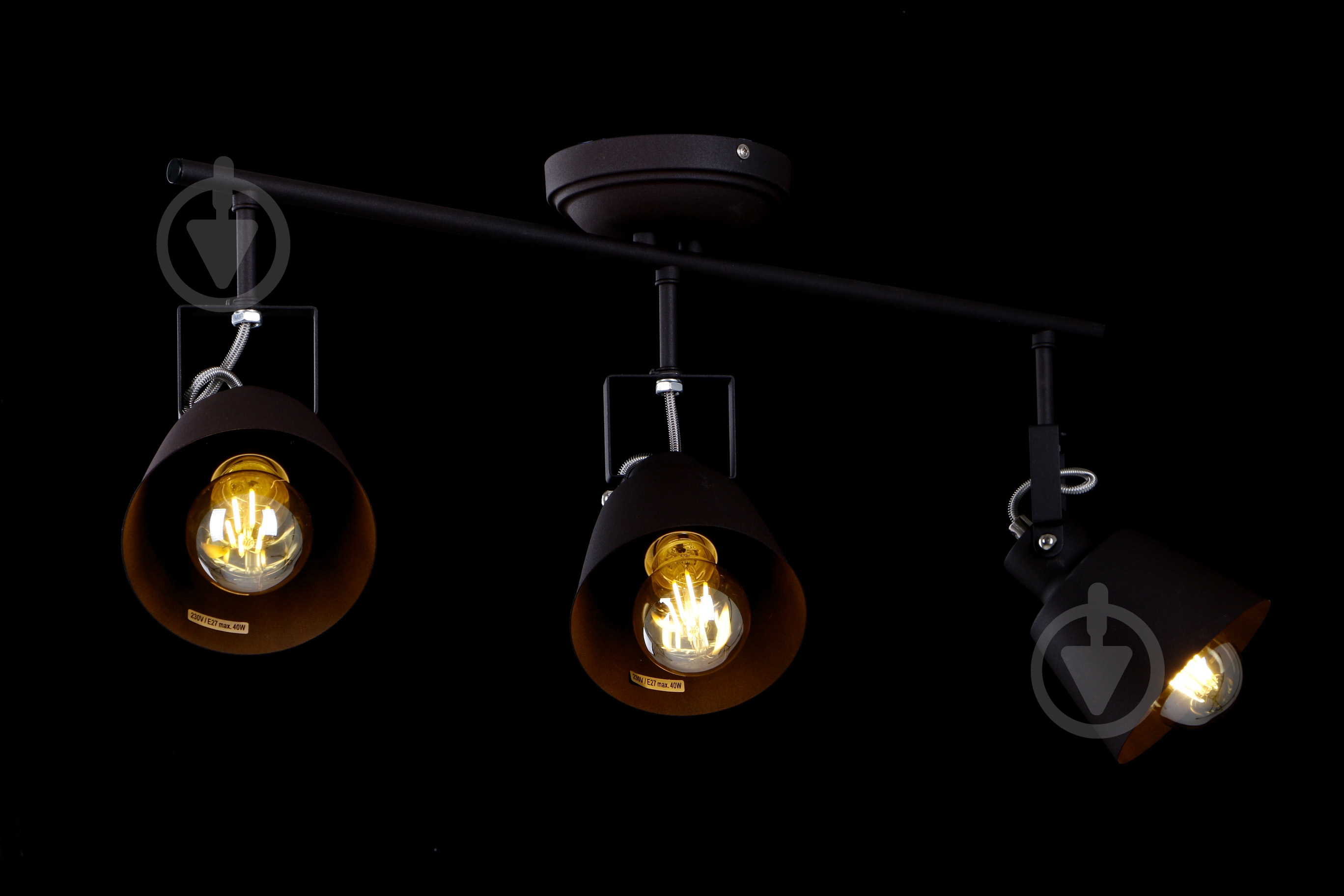 Спот Accento lighting ALIN-Stockholm-3 3x40 Вт E27 чорний - фото 2
