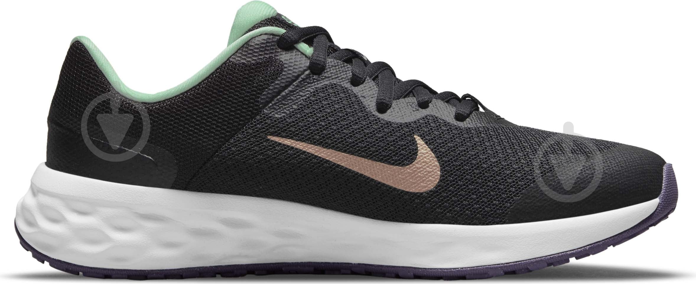 Кроссовки для девочек демисезонные Nike Revolution 6 DD1096-005 р.37,5 черные - фото 2