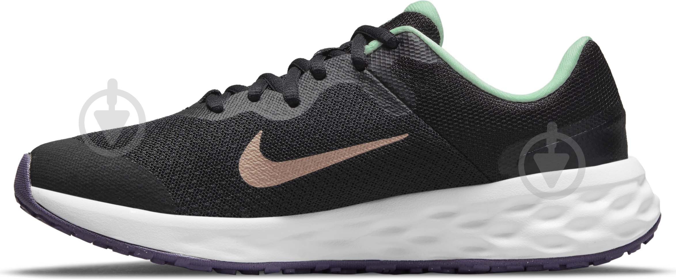 Кроссовки для девочек демисезонные Nike Revolution 6 DD1096-005 р.37,5 черные - фото 4