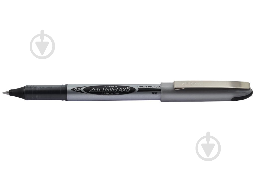 Ручка гелевая ZEBRA AX 5 черный 0,5 мм AX 5 серебряный корпус - фото 1 Ручка гелевая ZEBRA AX 5 черный 0,5 мм AX 5 серебряный корпус - фото 1