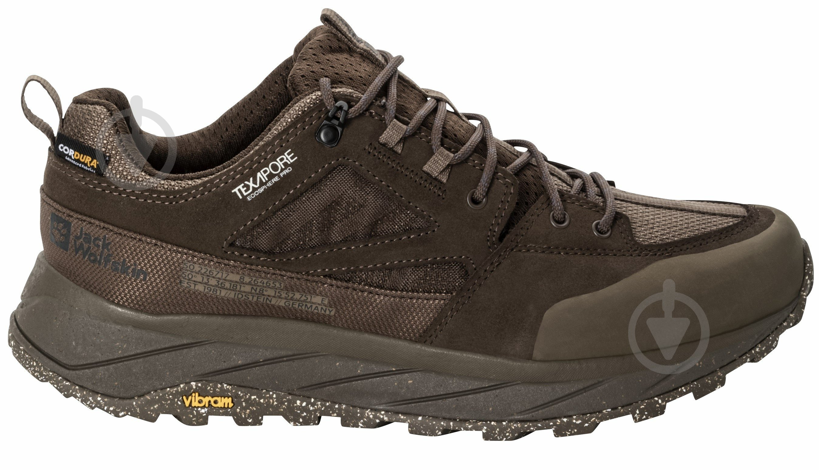 Кросівки чоловічі демісезонні Jack Wolfskin TERRAQUEST TEXAPORE LOW M 4056401_5178 р.45,5 коричневі - фото 1