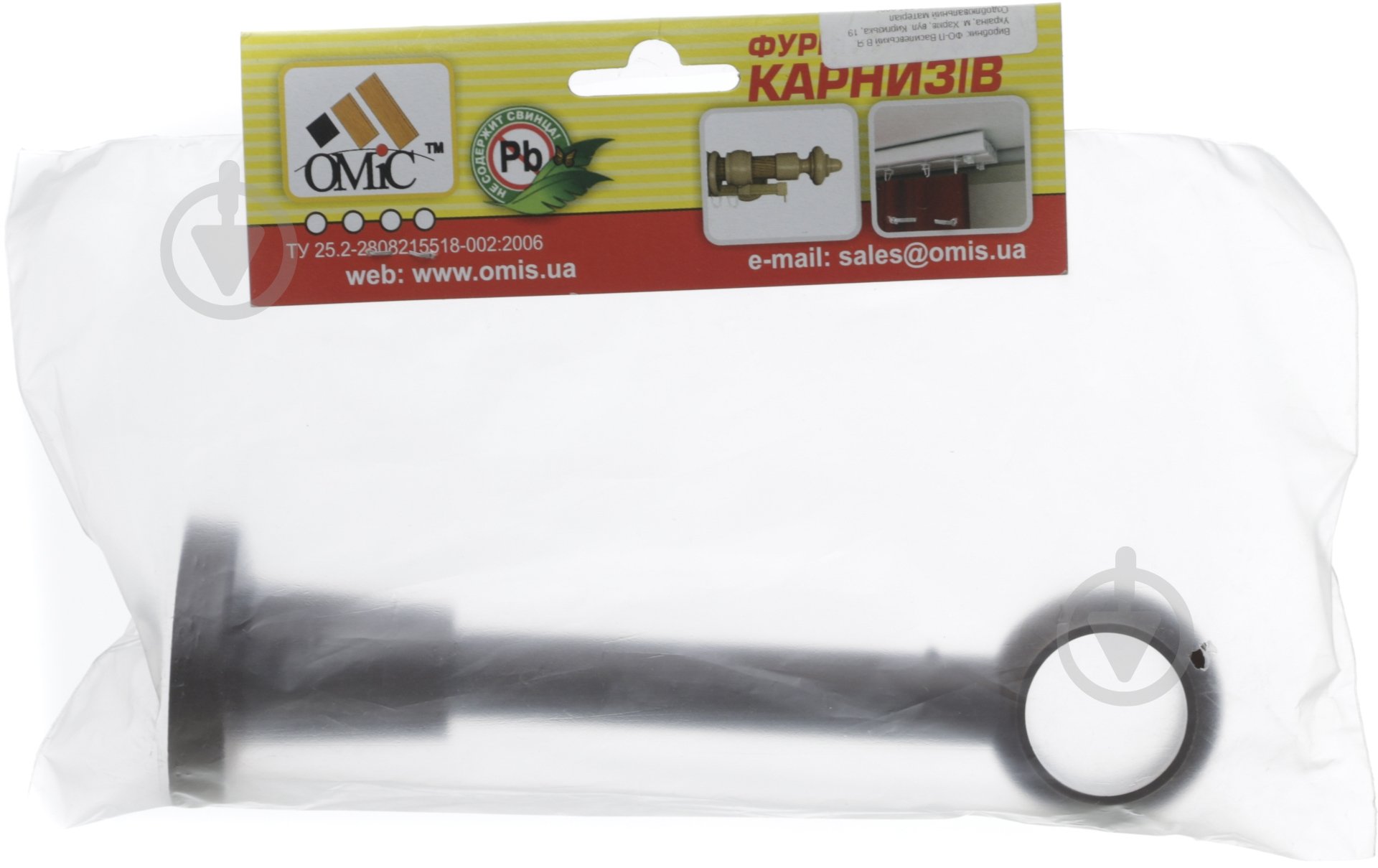 Держатель для карниза ОМиС одинарный d28 мм орех 1 шт. - фото 3